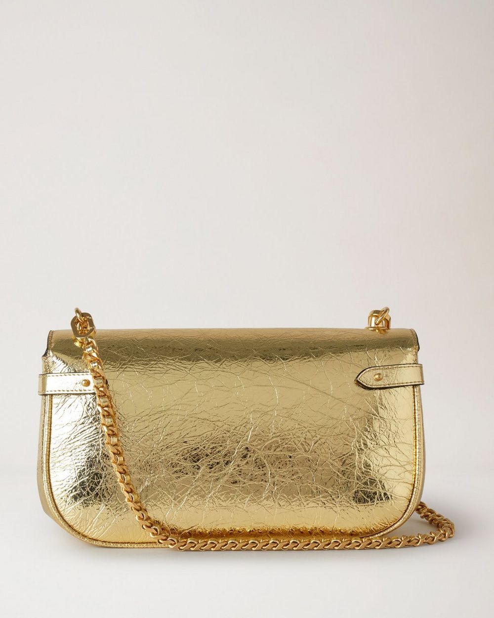 East West Amberley Gold Crushed Metallic Leather Amberley Mulberry