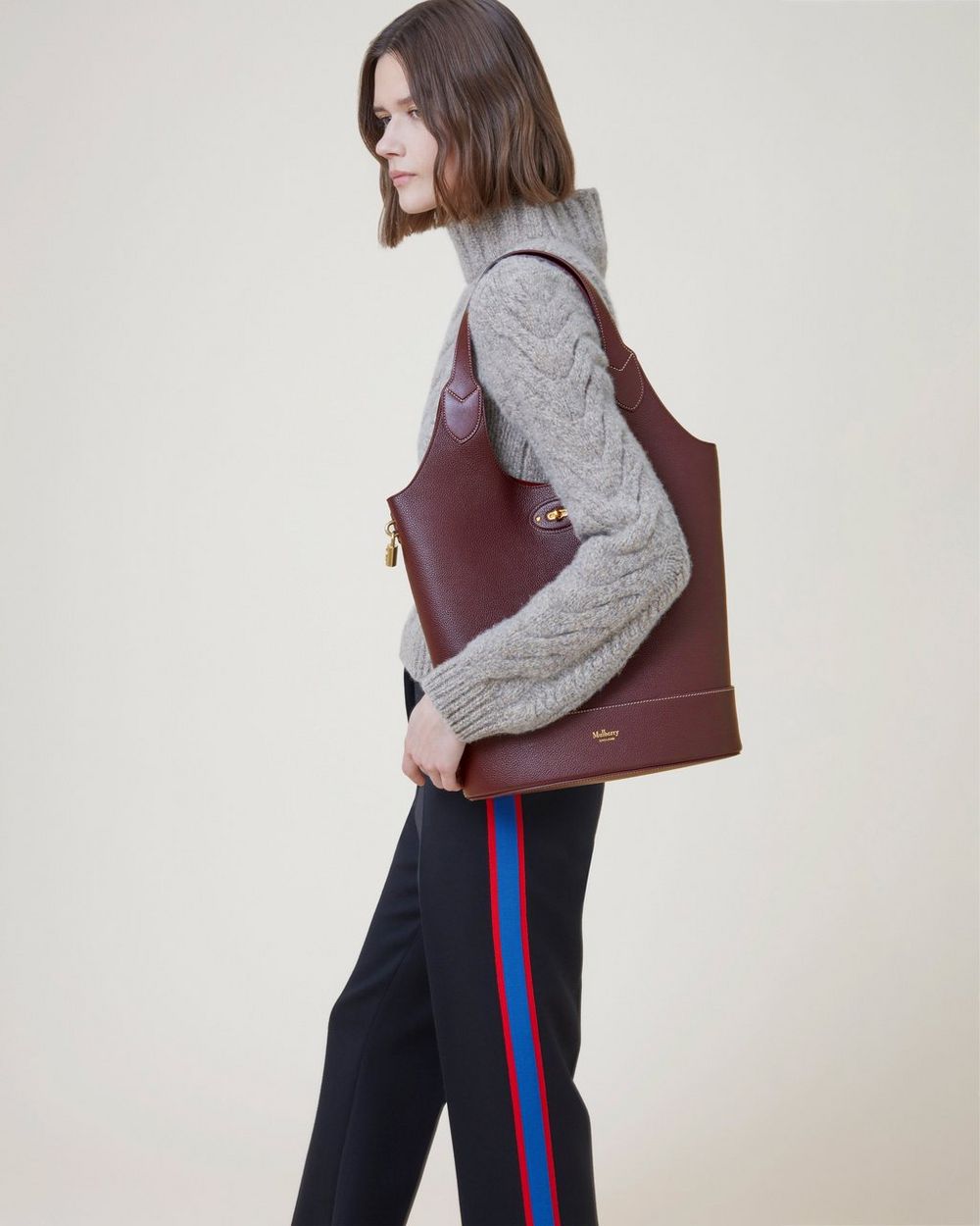 Lily Tote | Oxblood Small Classic Grain & Silky Calf | Women | Mulberry