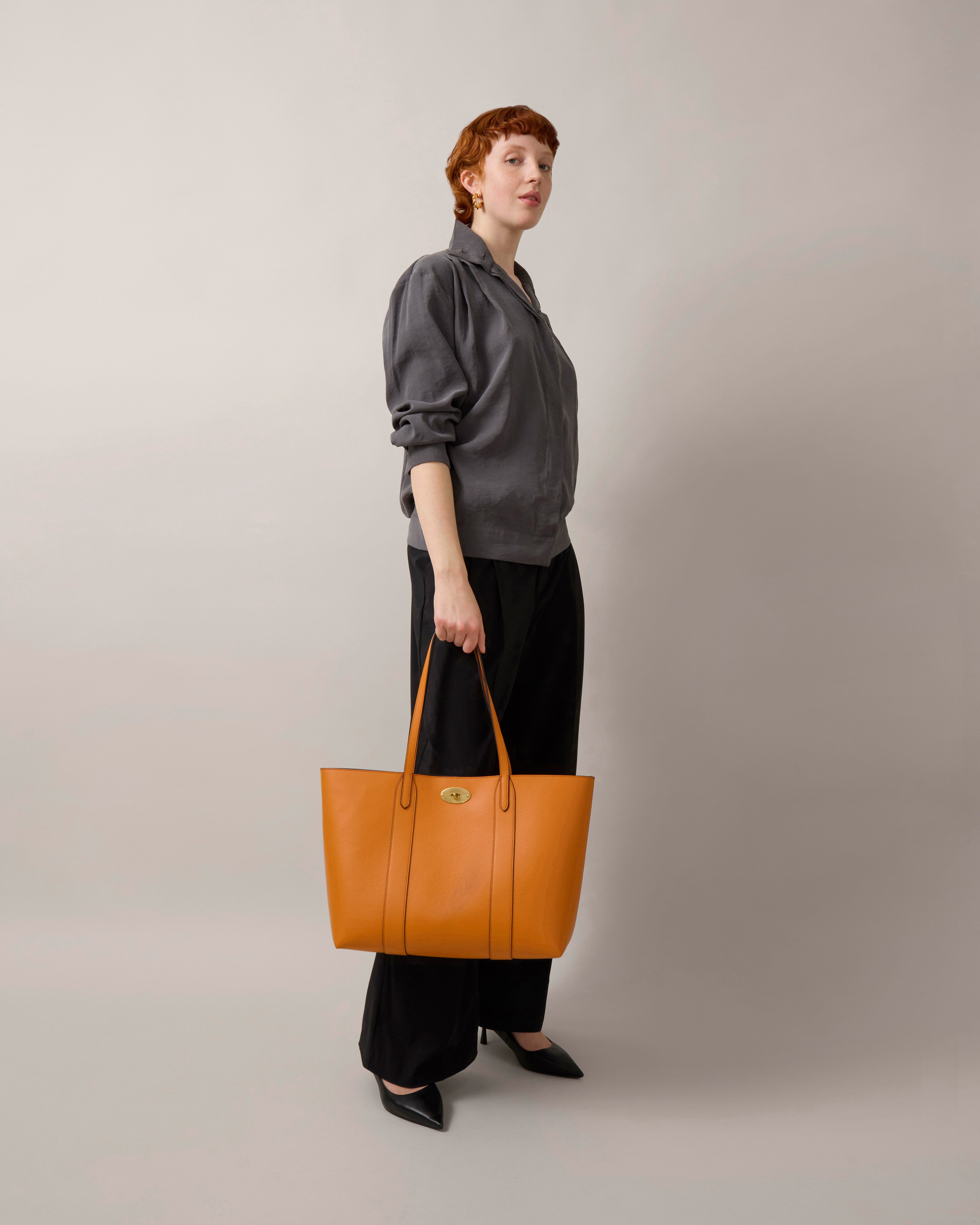 Mulberry bayswater small classic grain leather tote bag sale