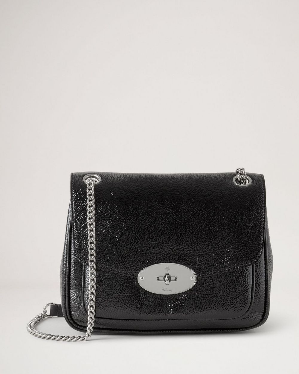 Small Darley Shoulder Bag Black Spongy Patent Darley Mulberry