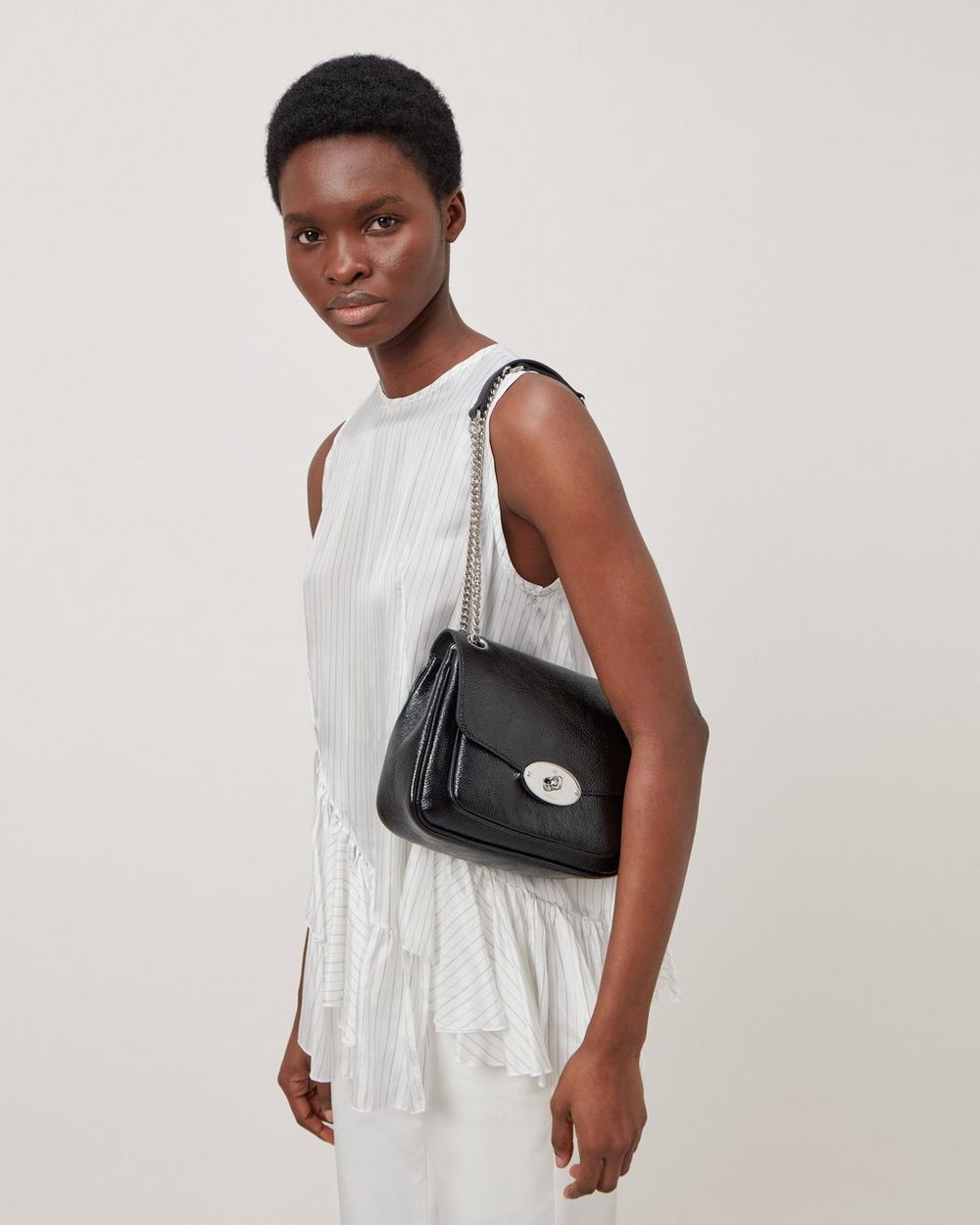 Small Darley Shoulder Bag | Black Spongy Patent | Darley | Mulberry