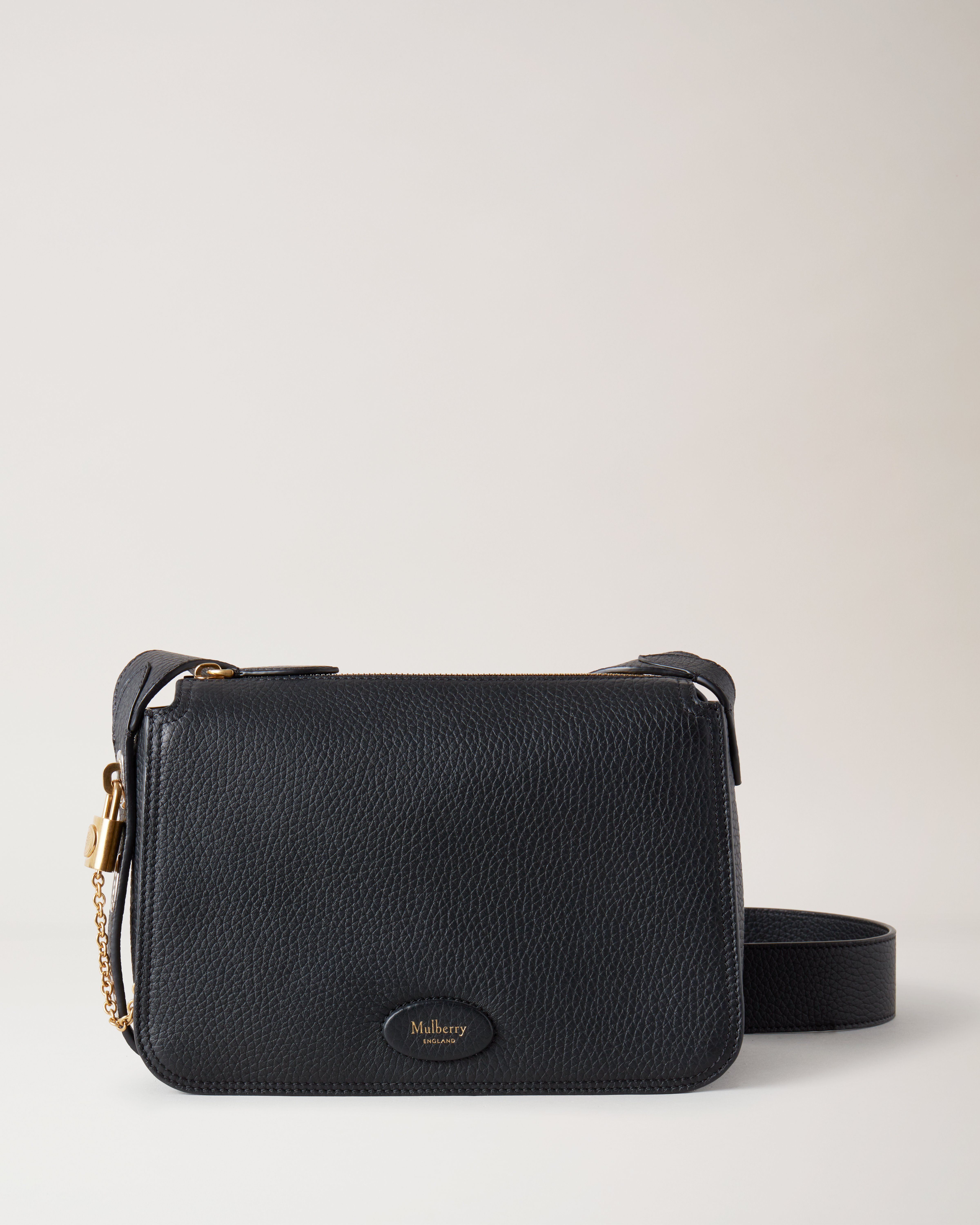 Mulberry Heritage Cross Body Clipper Bag, Black at John Lewis & Partners