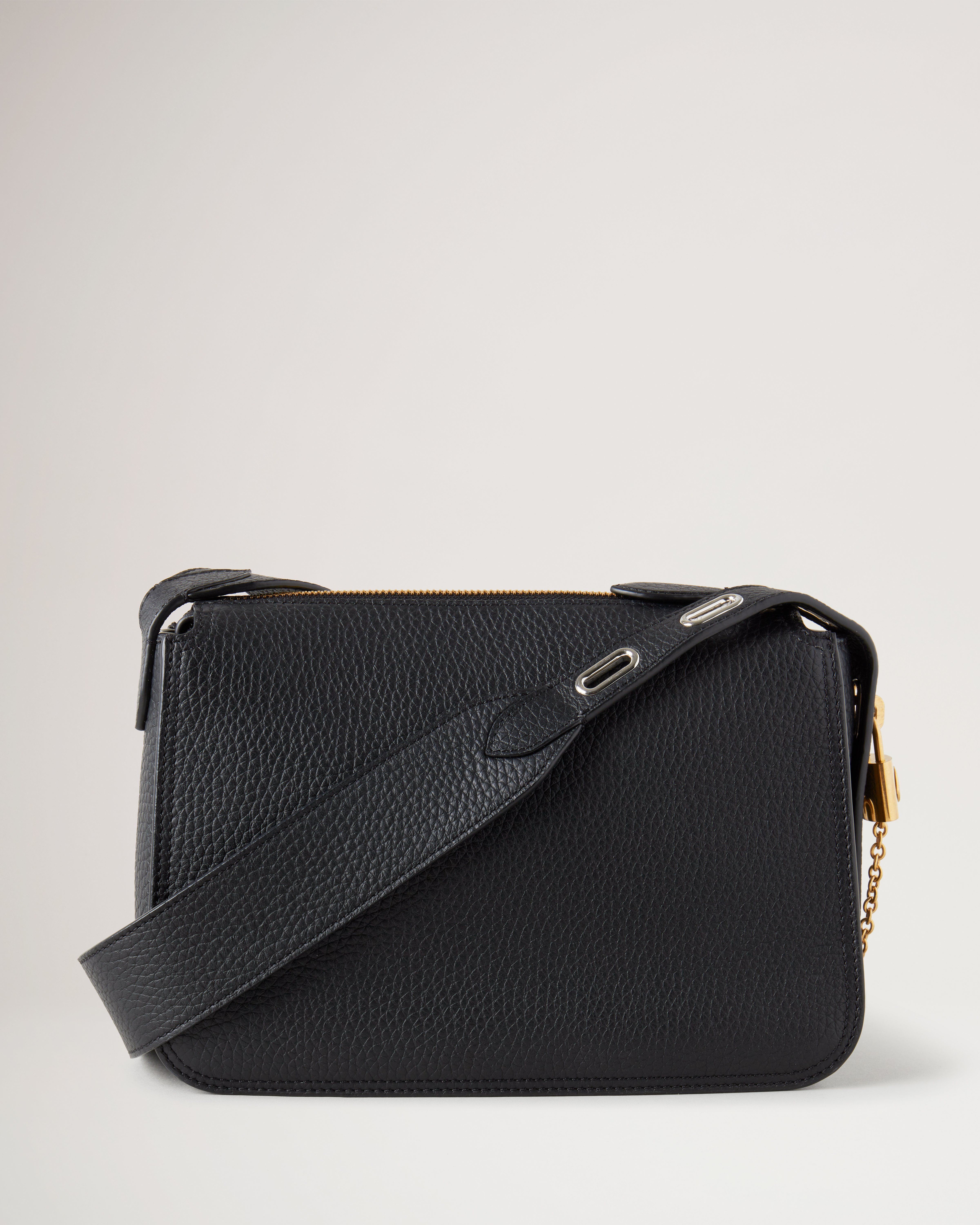 60+ Mulberry Postmans Lock Clutch in Black Small Classic Grain RL4606 ...