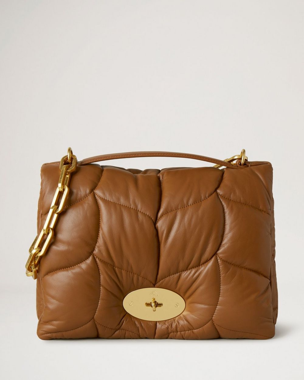 Softie | Tobacco Brown Pillow Effect Nappa Leather | Softie | Mulberry