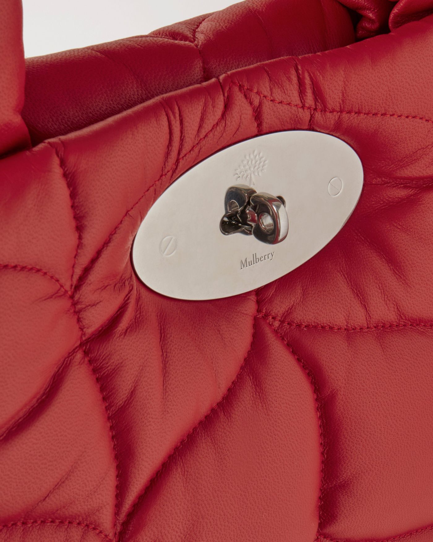 Big Softie Lancaster Red Pillow Effect Nappa Leather Softie Mulberry