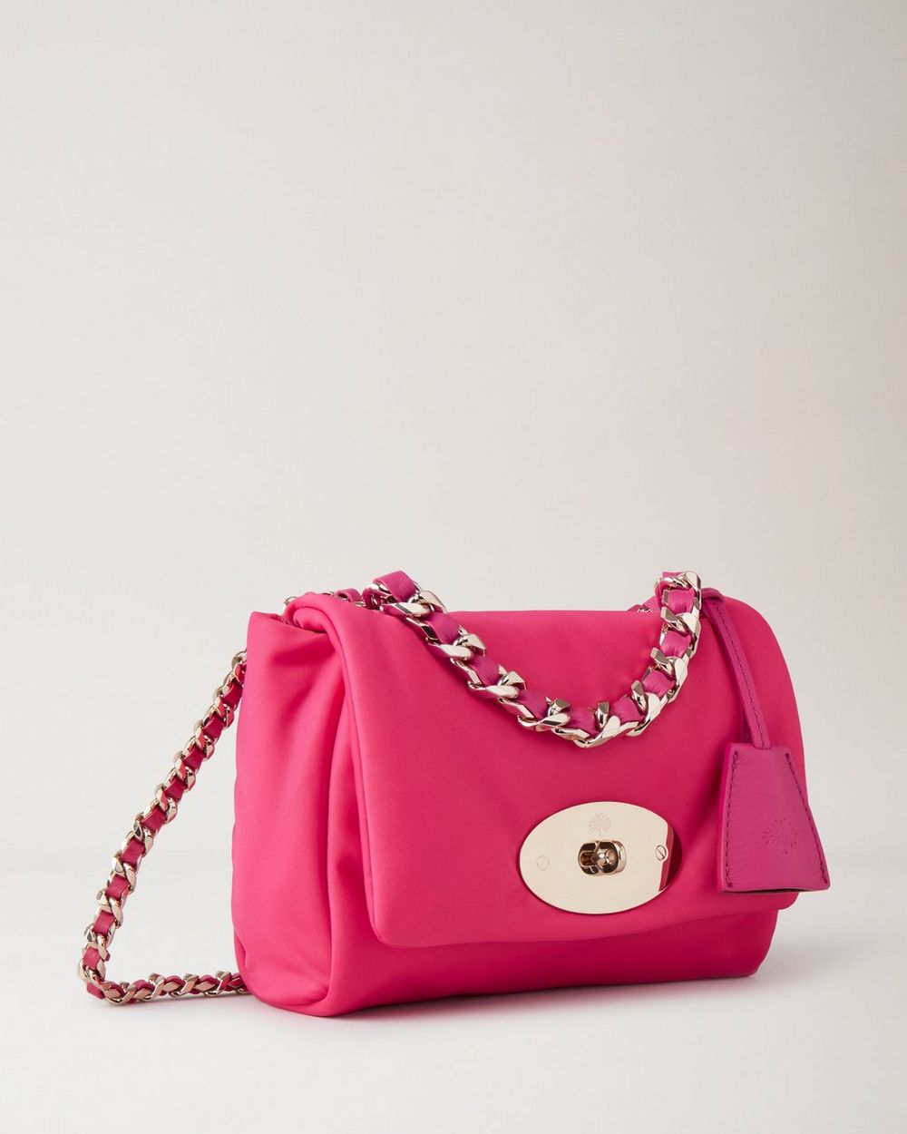 Top Handle Lily Mulberry Pink Padded Nylon Sustainable Icons Mulberry