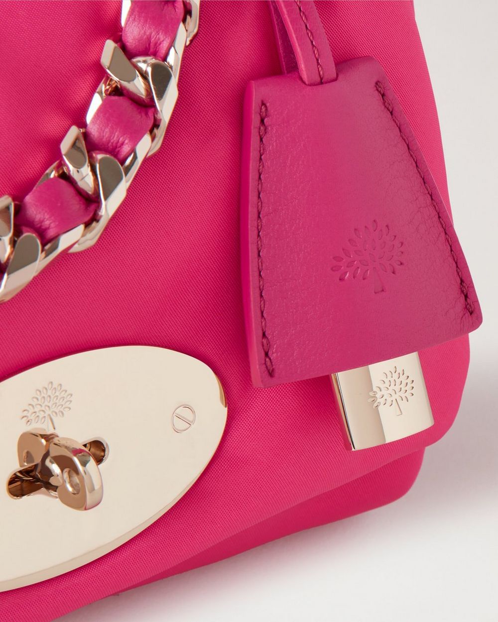 Top Handle Lily Mulberry Pink Padded Nylon Sustainable Icons Mulberry