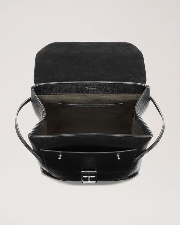 Mulberry black store leather backpack