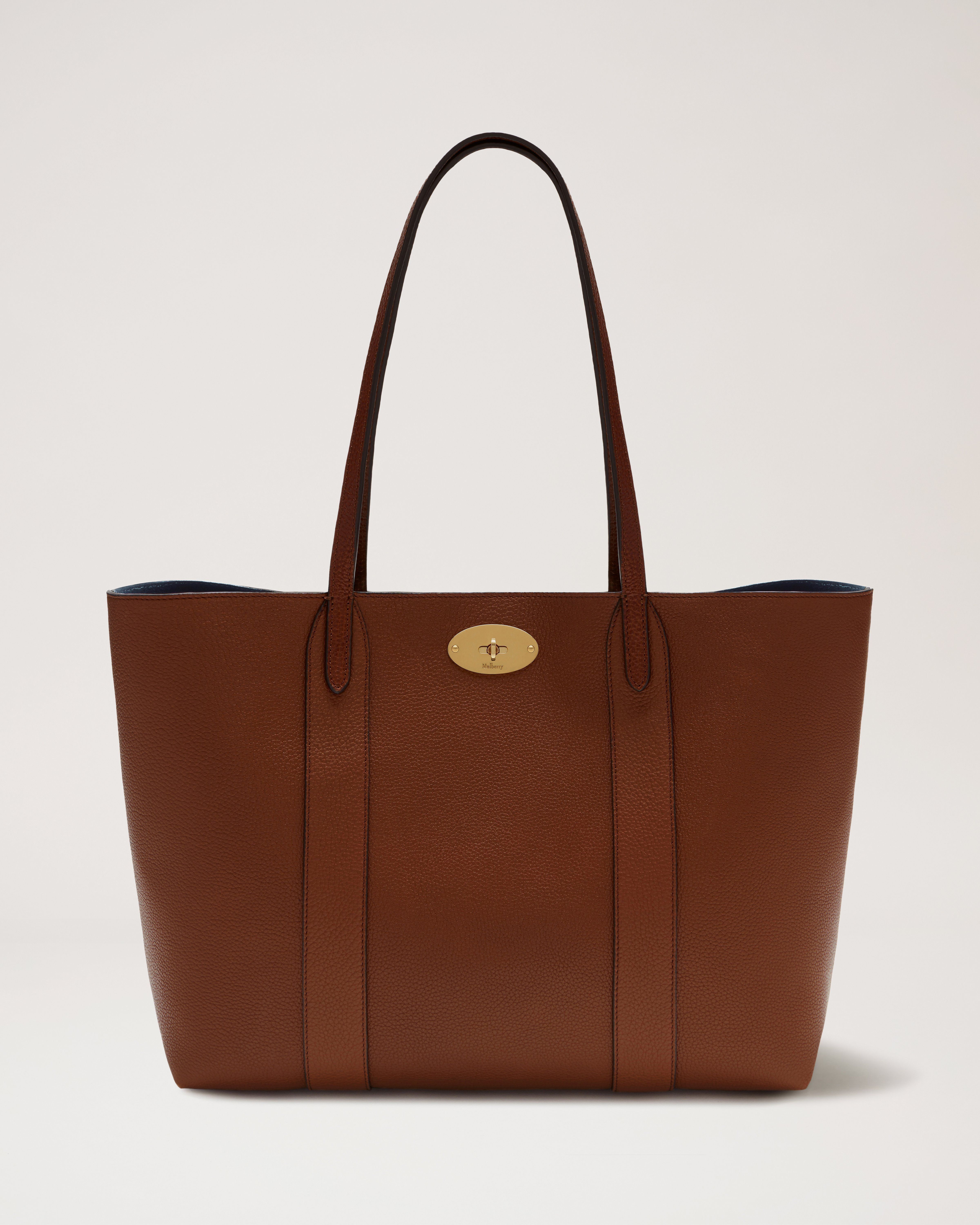 Mulberry women's tan leather tote handbag with short shoulder