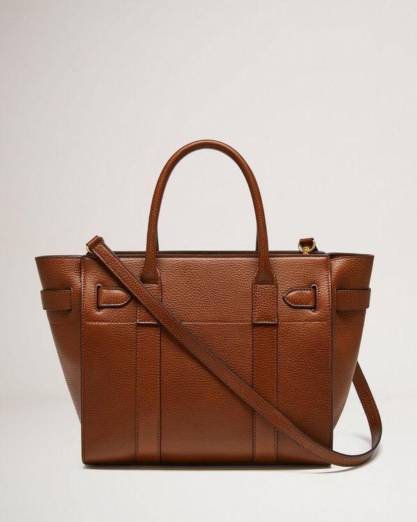 Small Zipped Bayswater | Oak Small Classic Grain | Women | Mulberry