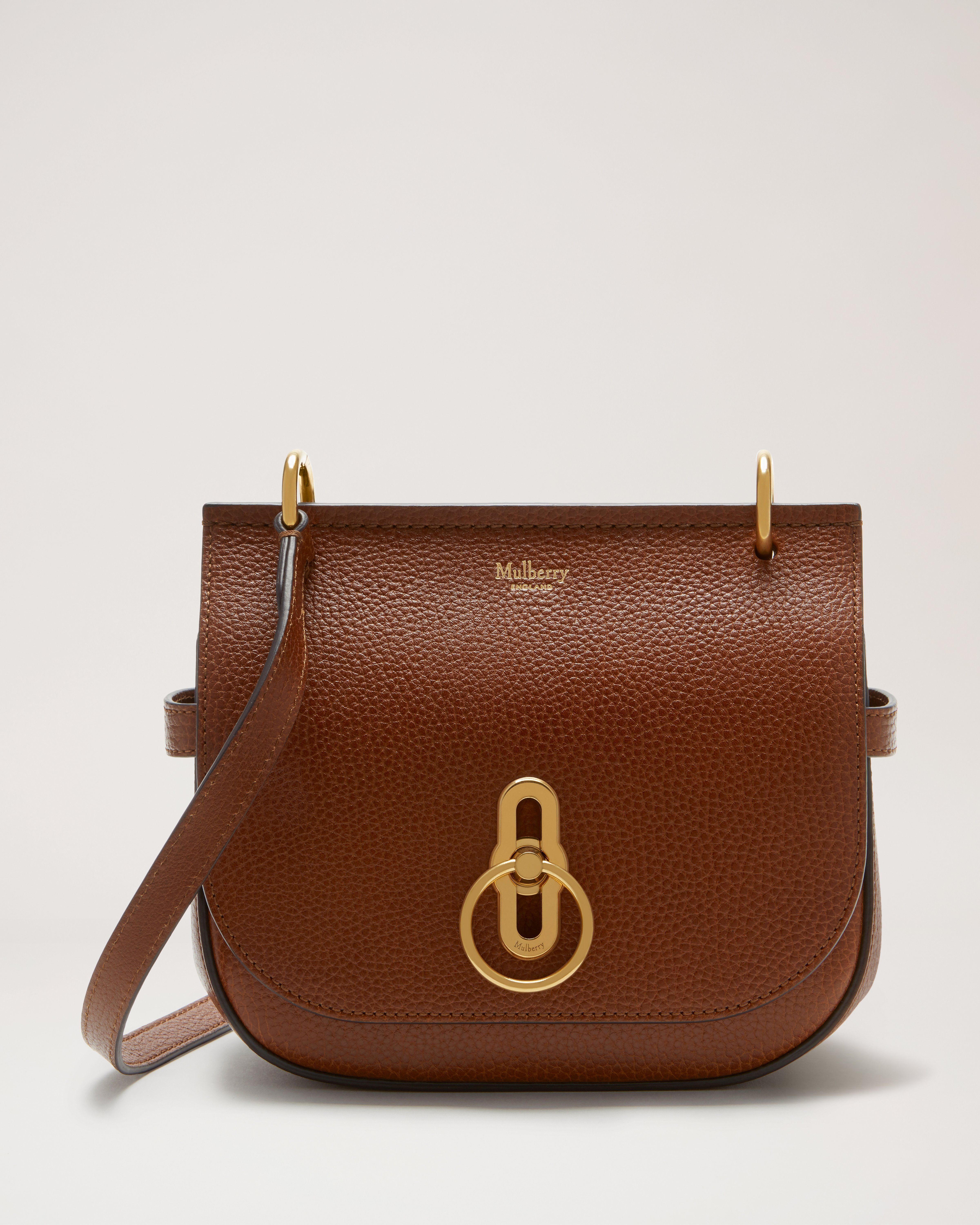 Kleine Amberley Satchel Leder mit klassischer Narbung in Eiche Damen Mulberry