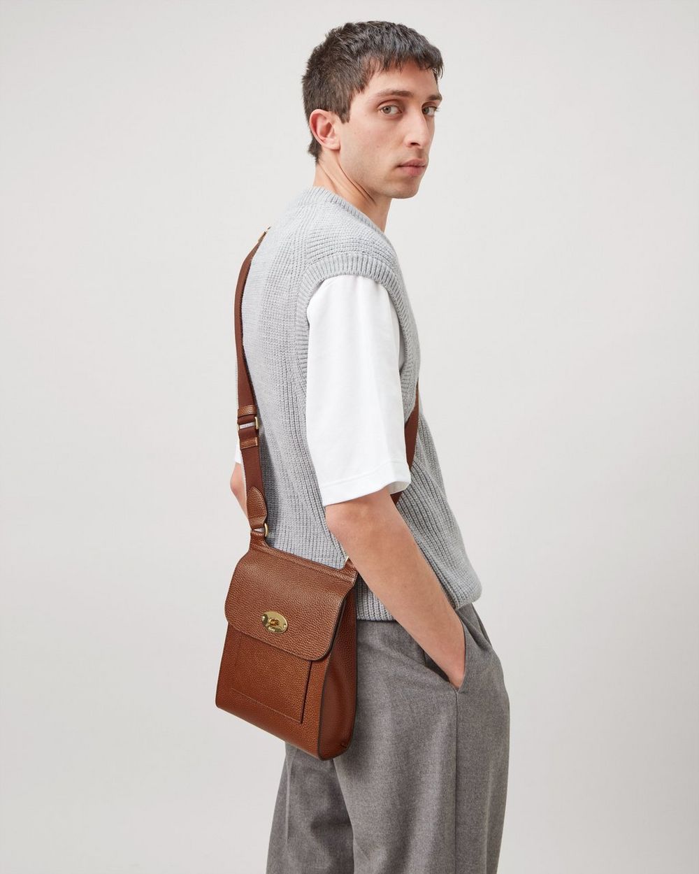 Antony Full-Grain Leather Messenger Bag