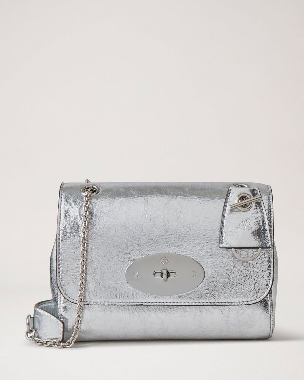 Top Handle Lily | Silver Crinkled Metallic Leather | Sustainable Icons ...