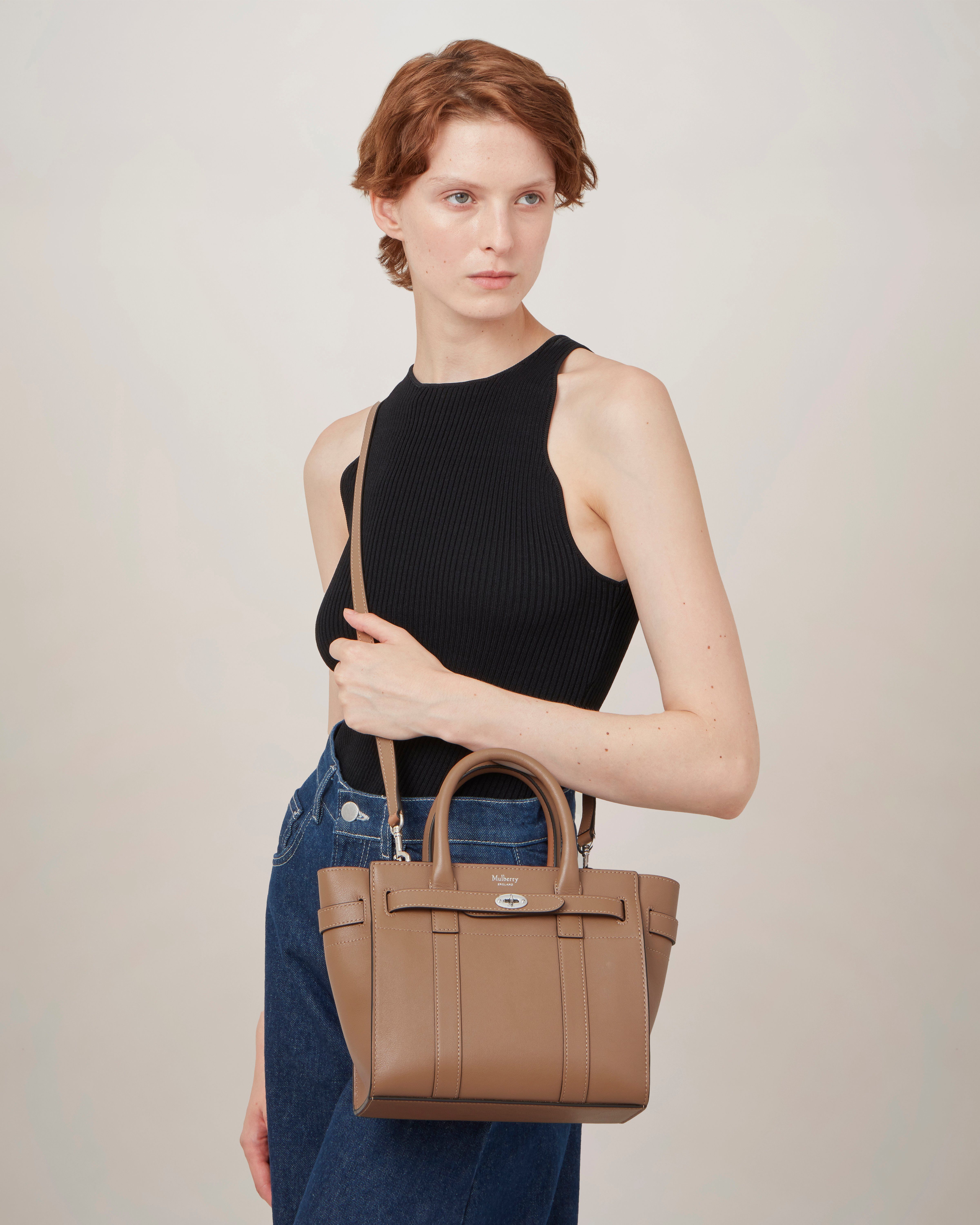 Mini Zipped Bayswater Teak Silky Calf Women Mulberry