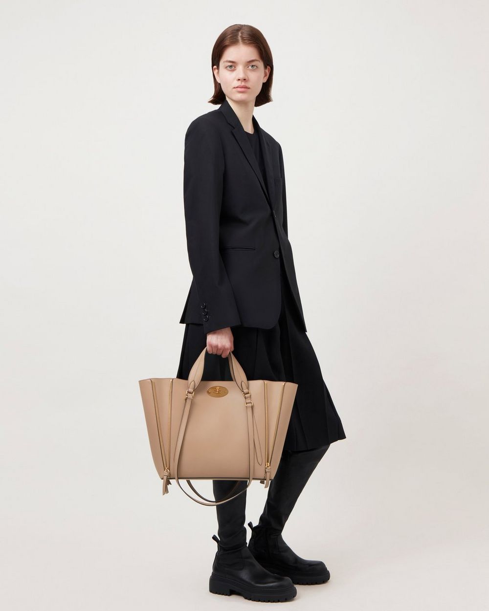 Small Bayswater Zip Tote | Maple Micro Classic Grain | Women | Mulberry