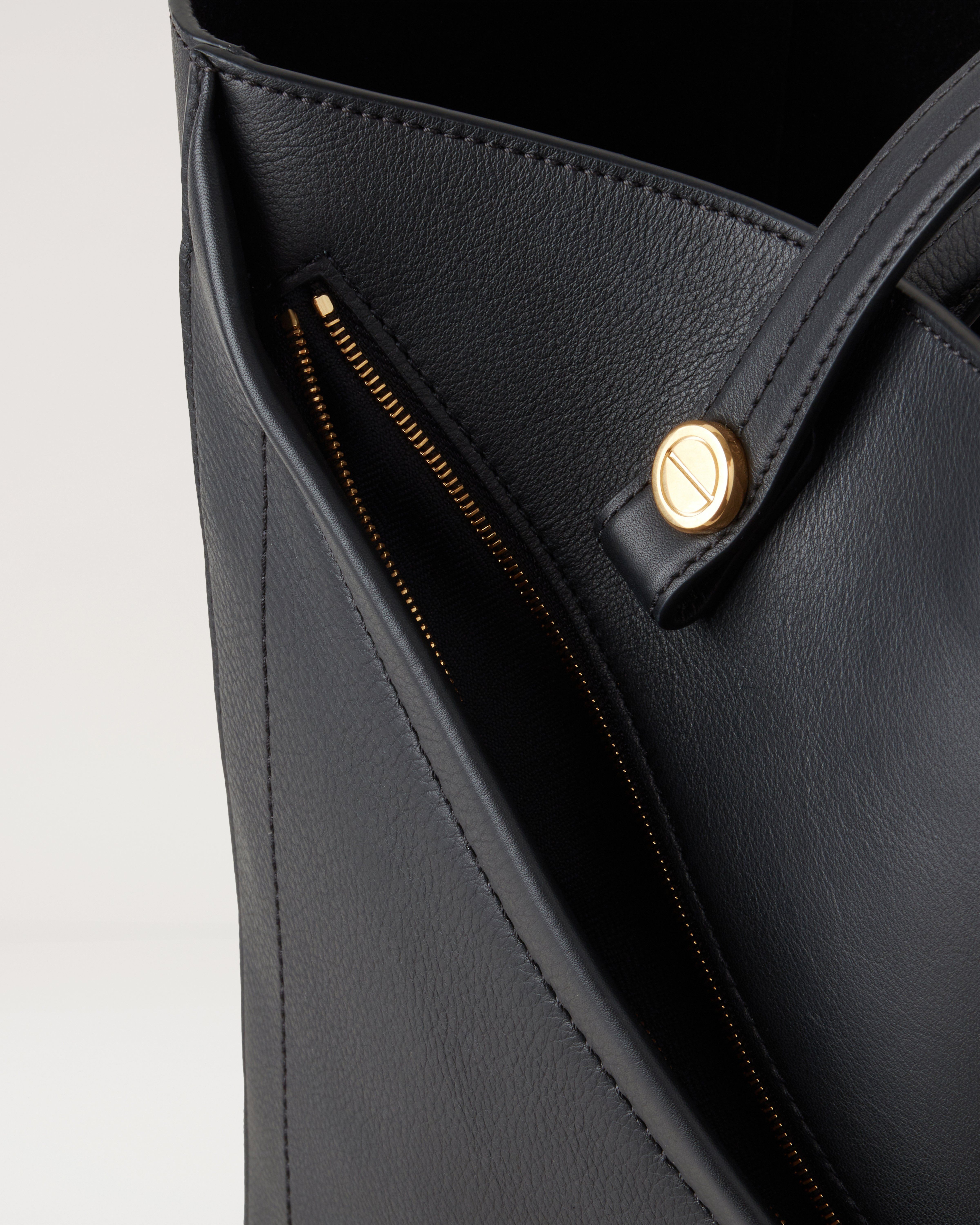 M Zipped Tote | Black Matte Smooth Calf | Women | Mulberry