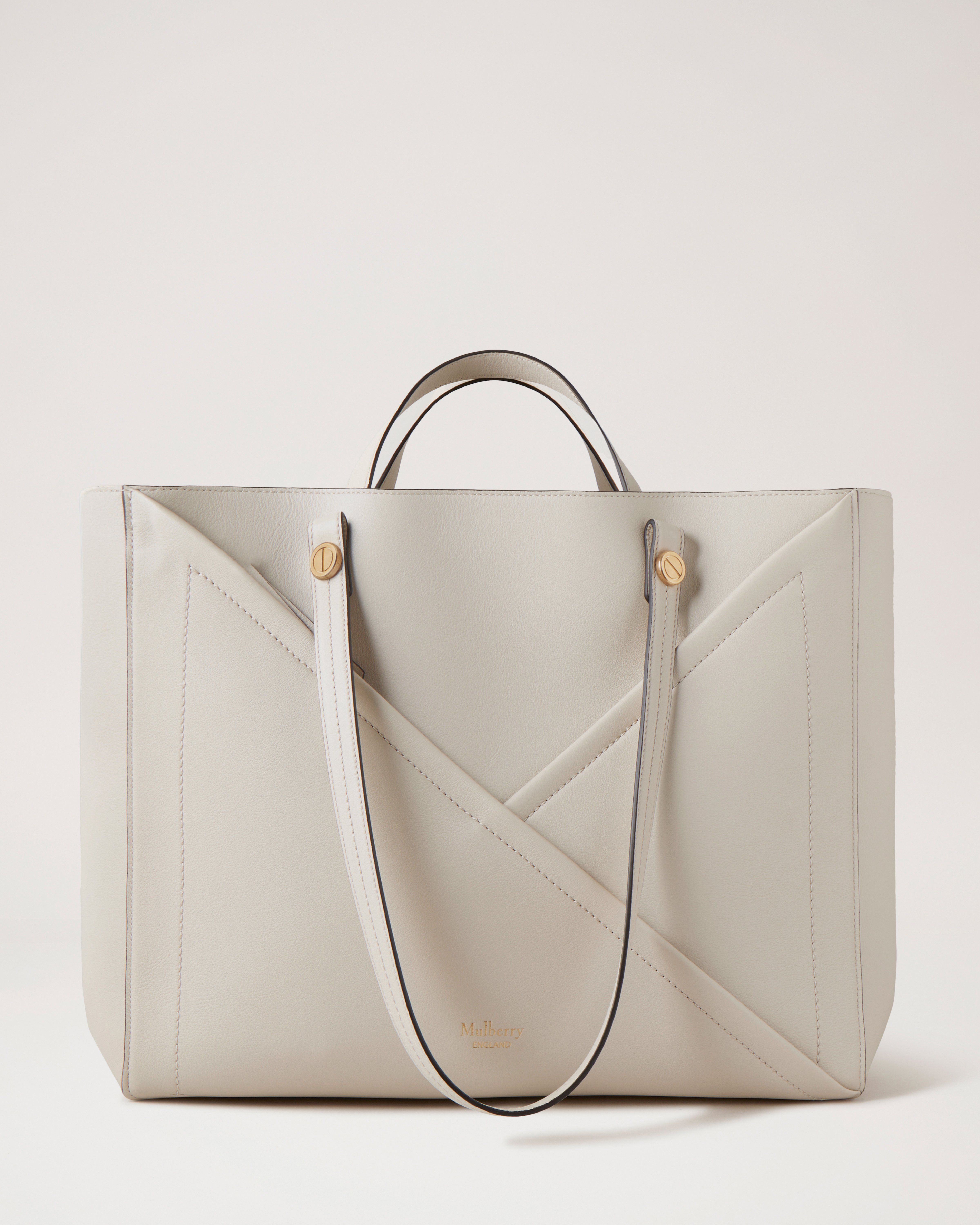 M Zipped Tote | Chalk Silky Calf | Women | Mulberry