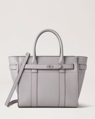 Small Zipped Bayswater Pale Grey Micro Classic Grain Women