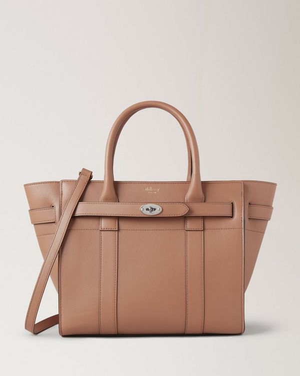 Small Zipped Bayswater | Sable Micro Classic Grain | Women | Mulberry