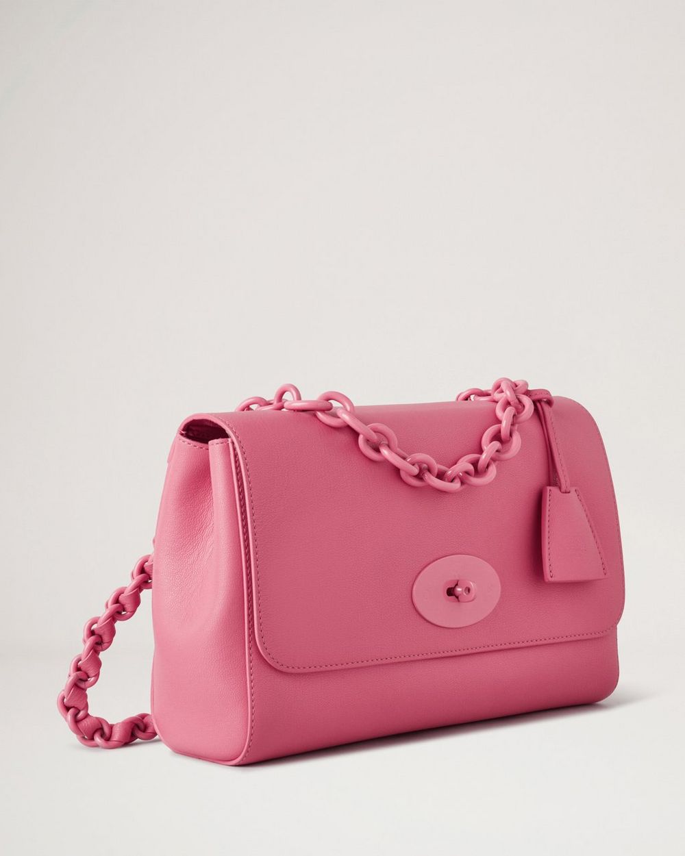 Medium Top Handle Lily | Geranium Pink Micro Classic Grain | Women ...