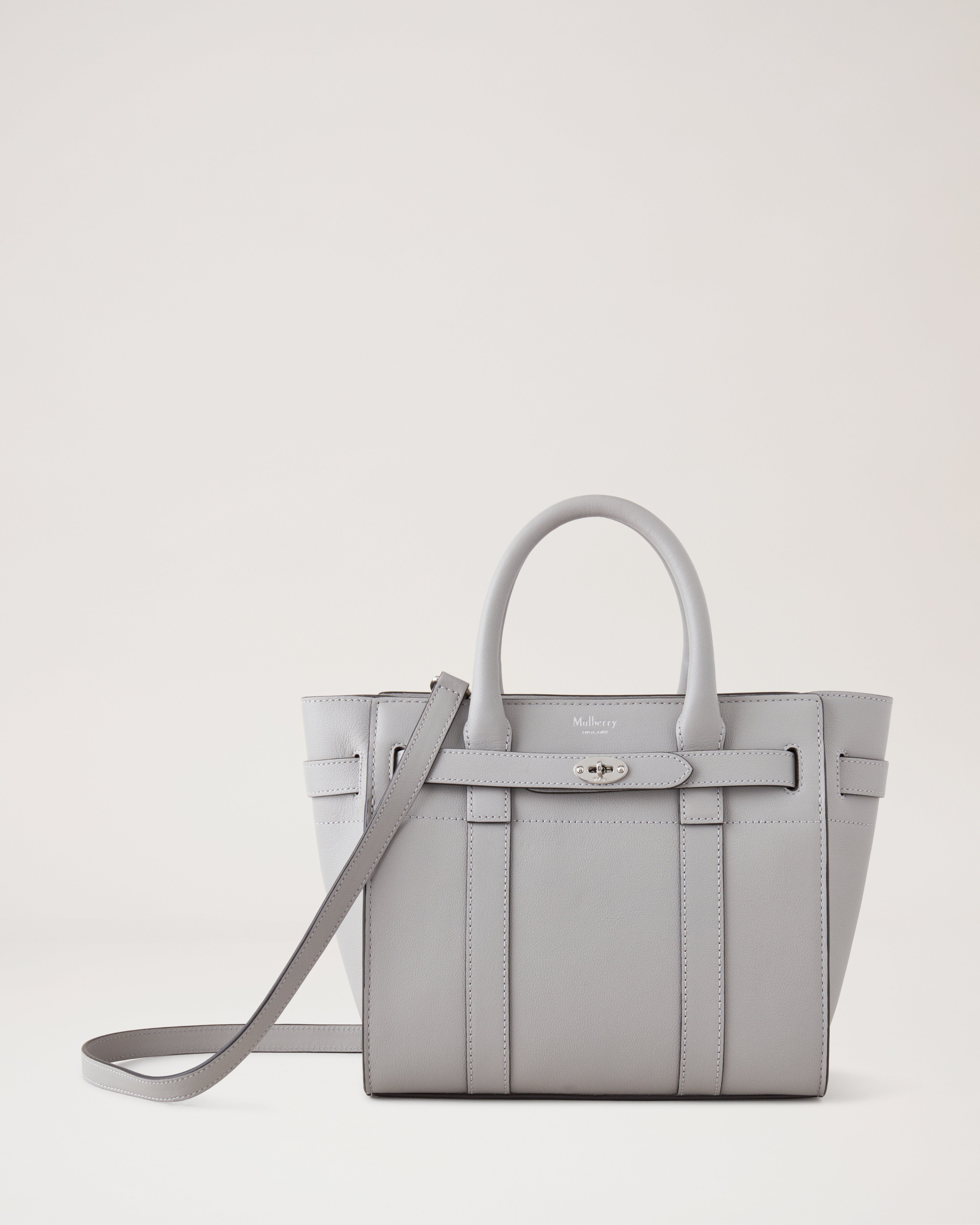 Mulberry Micro Zipped Bayswater Chalk Small Classic Grain Micro Shoulder Bags 600061114owt main image 0