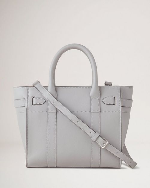 Mini Zipped Bayswater | Pale Grey Micro Classic Grain | Women