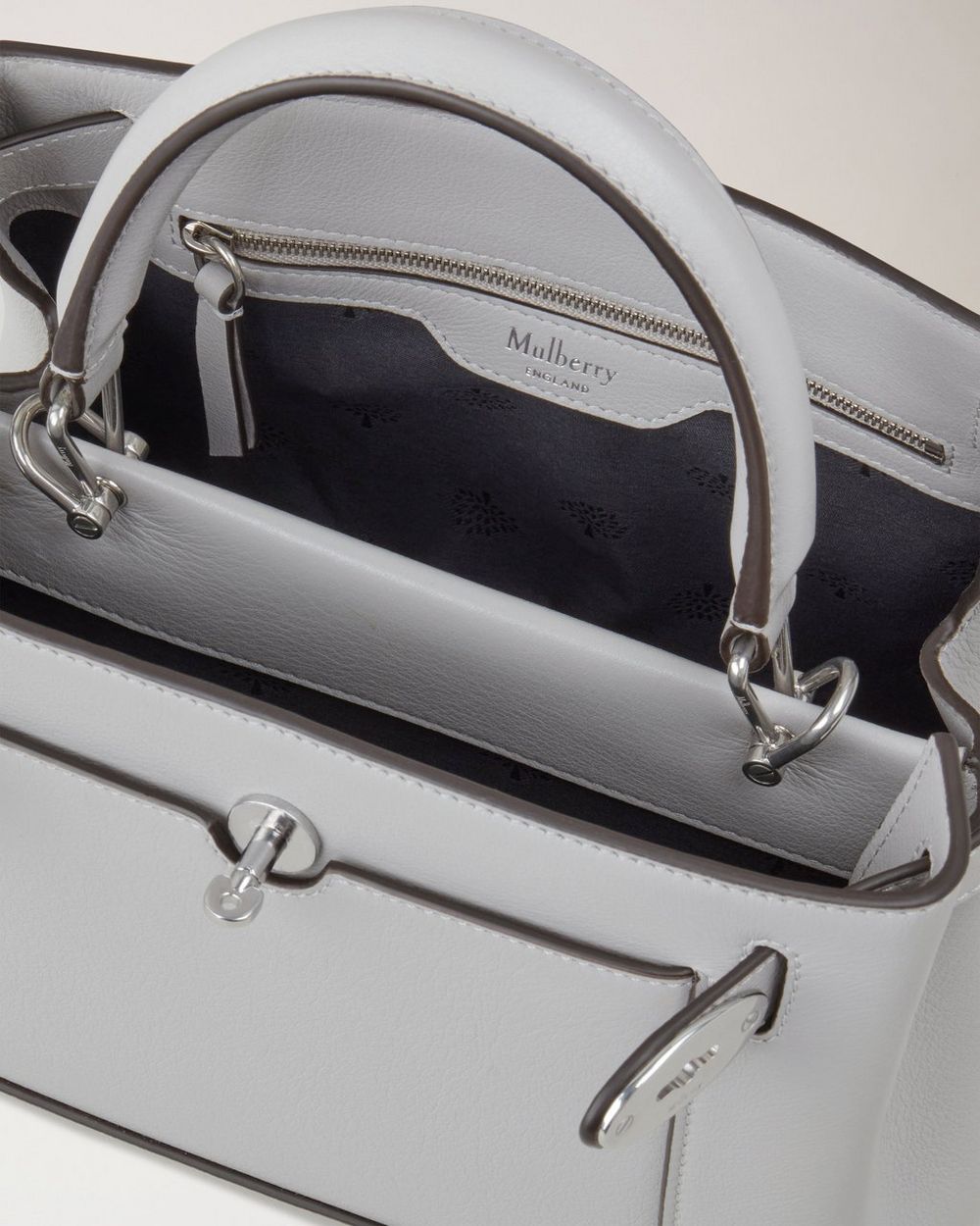 Small Islington | Pale Grey Silky Calf | Women | Mulberry