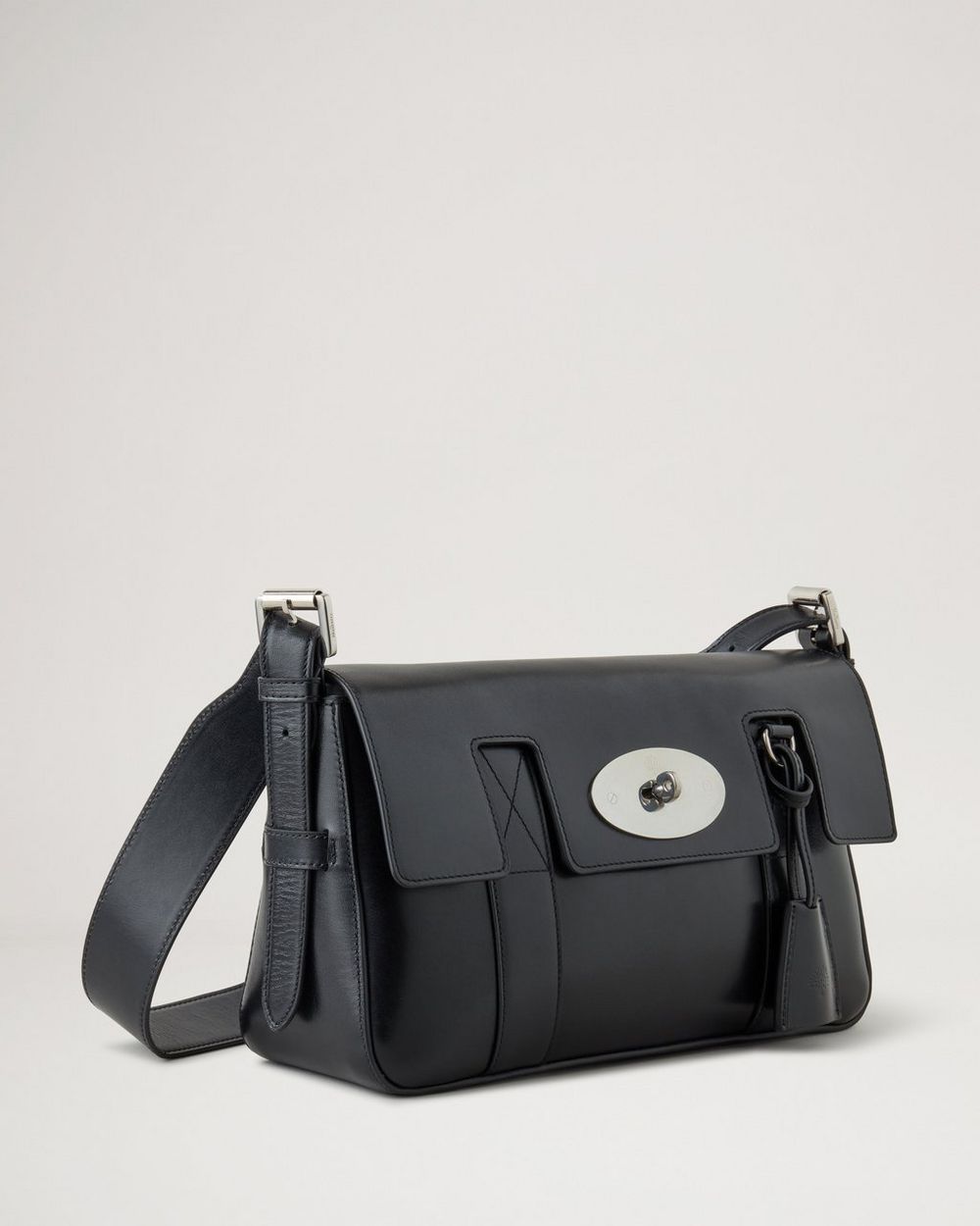 East West Bayswater Shiny Smooth Classic Calf (Black Cherry)