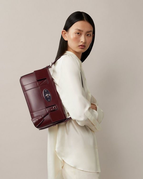 Mulberry | East West Bayswater | Black Cherry Shiny Smooth Classic