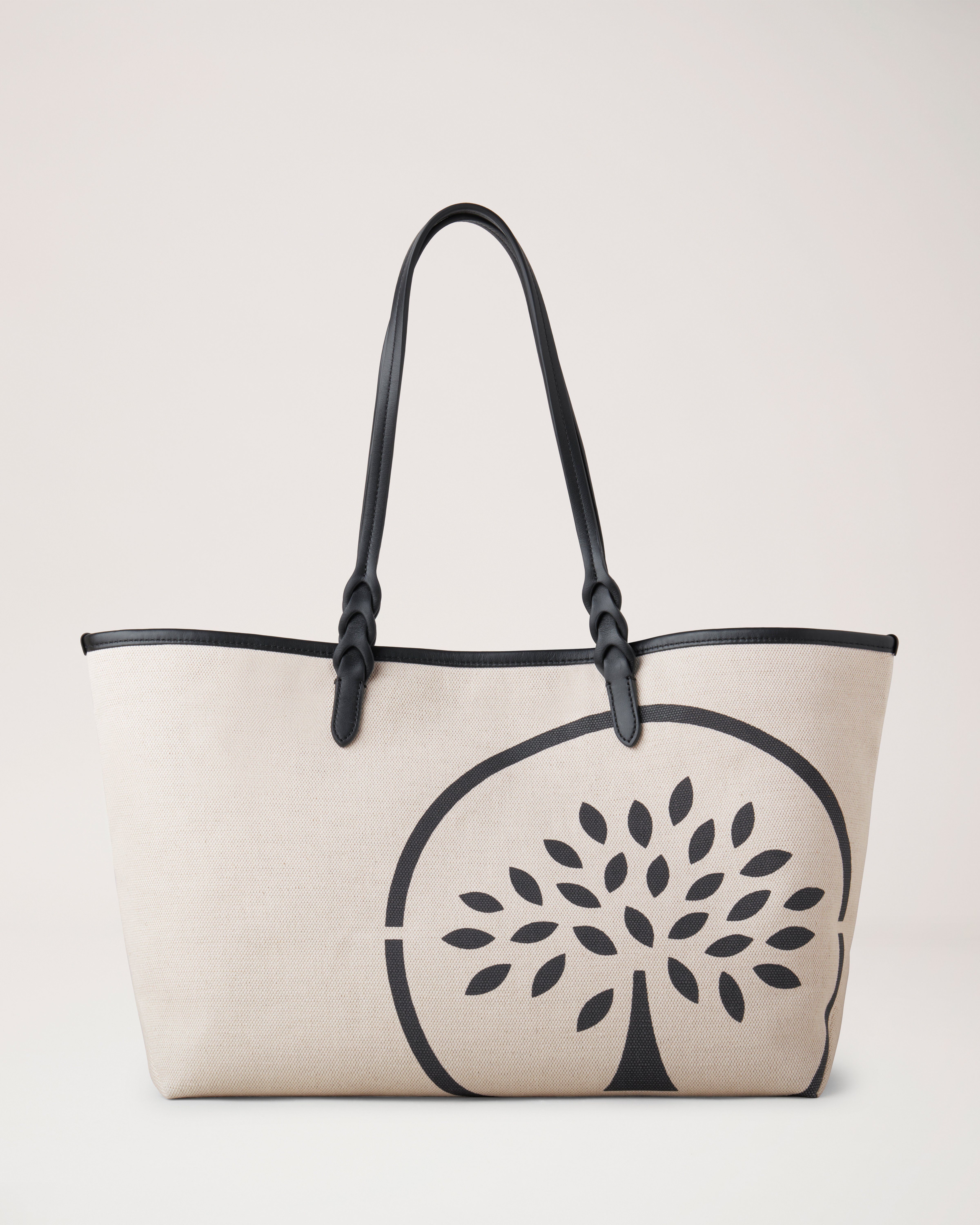 The Lily Canvas Tote in Denim with Large Black Initials