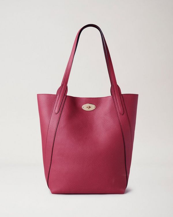 North South Bayswater Tote, Wild Berry Heavy Grain, Women