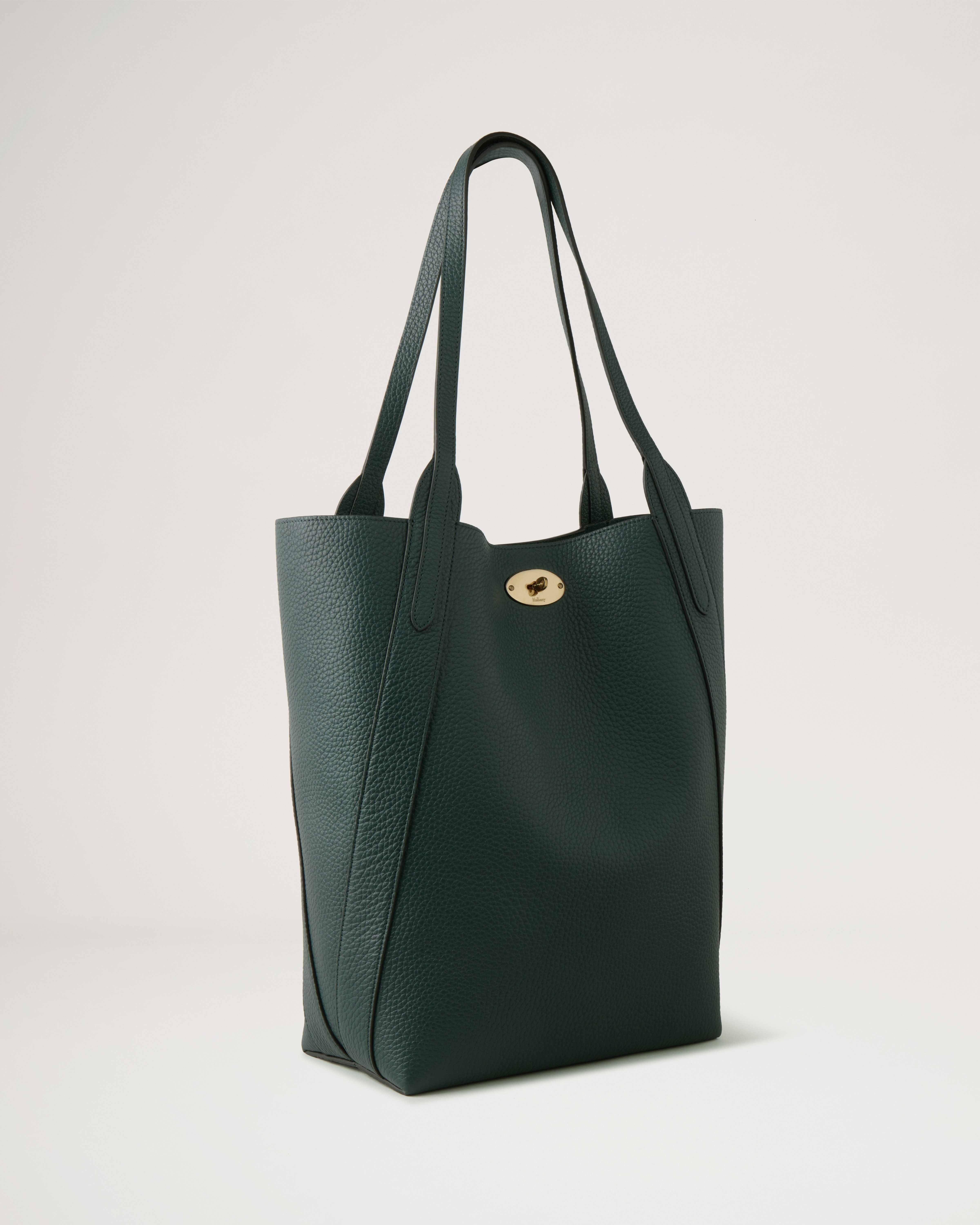 North South Bayswater Tote Mulberry Green Heavy Grain Women Mulberry