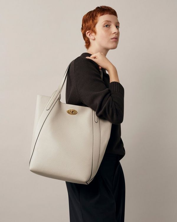 North South Bayswater Tote | Chalk Heavy Grain | Women | Mulberry