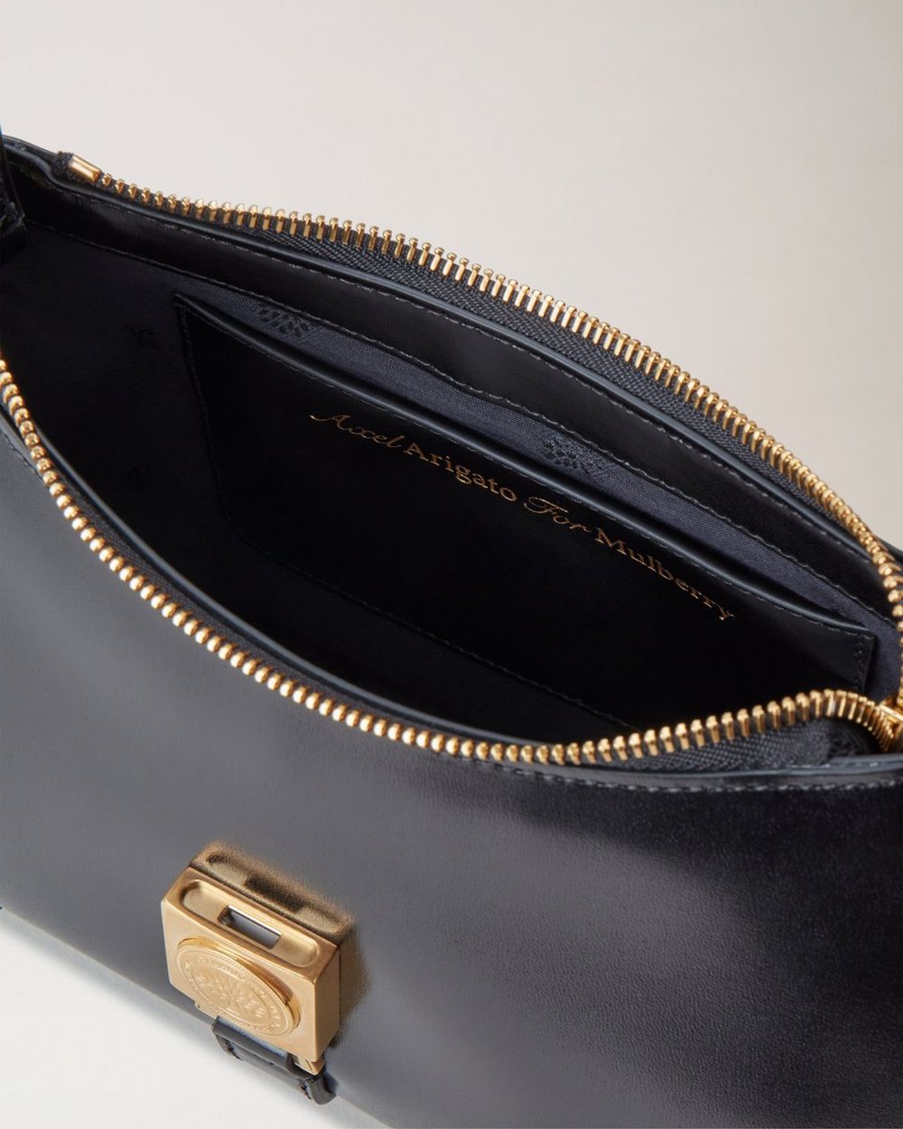 Axel Arigato for Mulberry Top Handle Bag | Black Shiny Smooth Calf ...