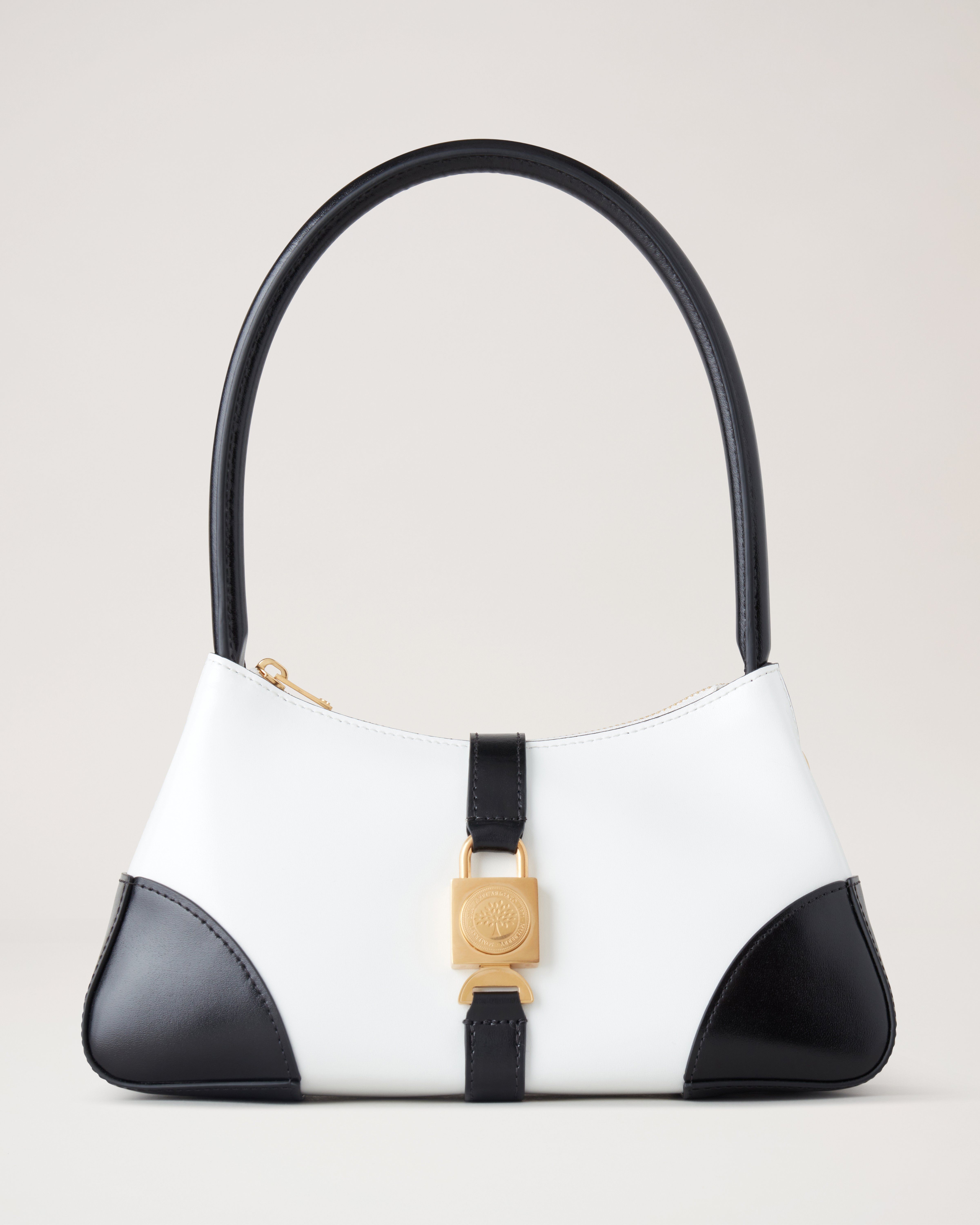 Axel Arigato for Mulberry Top Handle Bag | White & Black Shiny Smooth