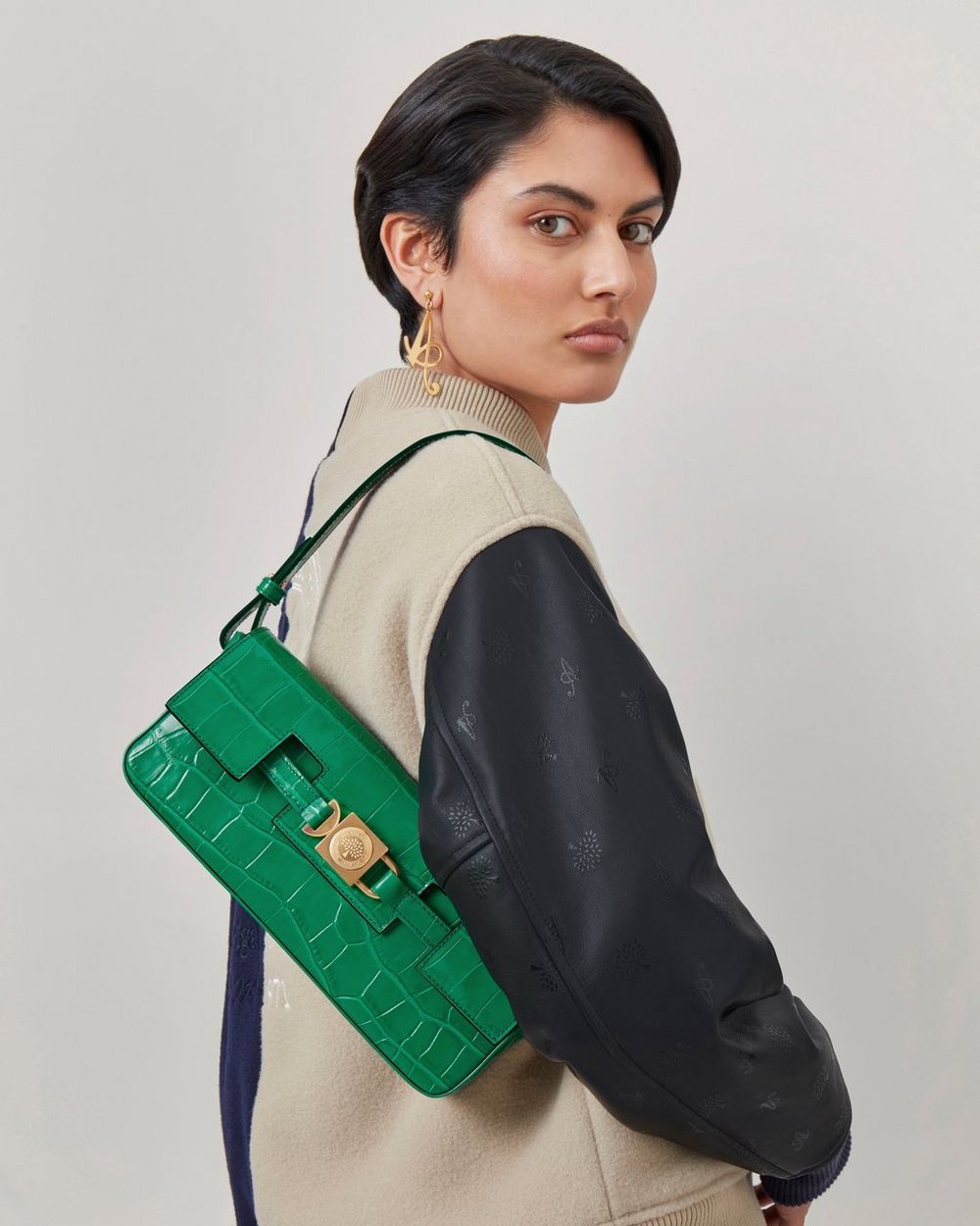 Axel Arigato for Mulberry Shoulder Bag Emerald Green Bovine Leather