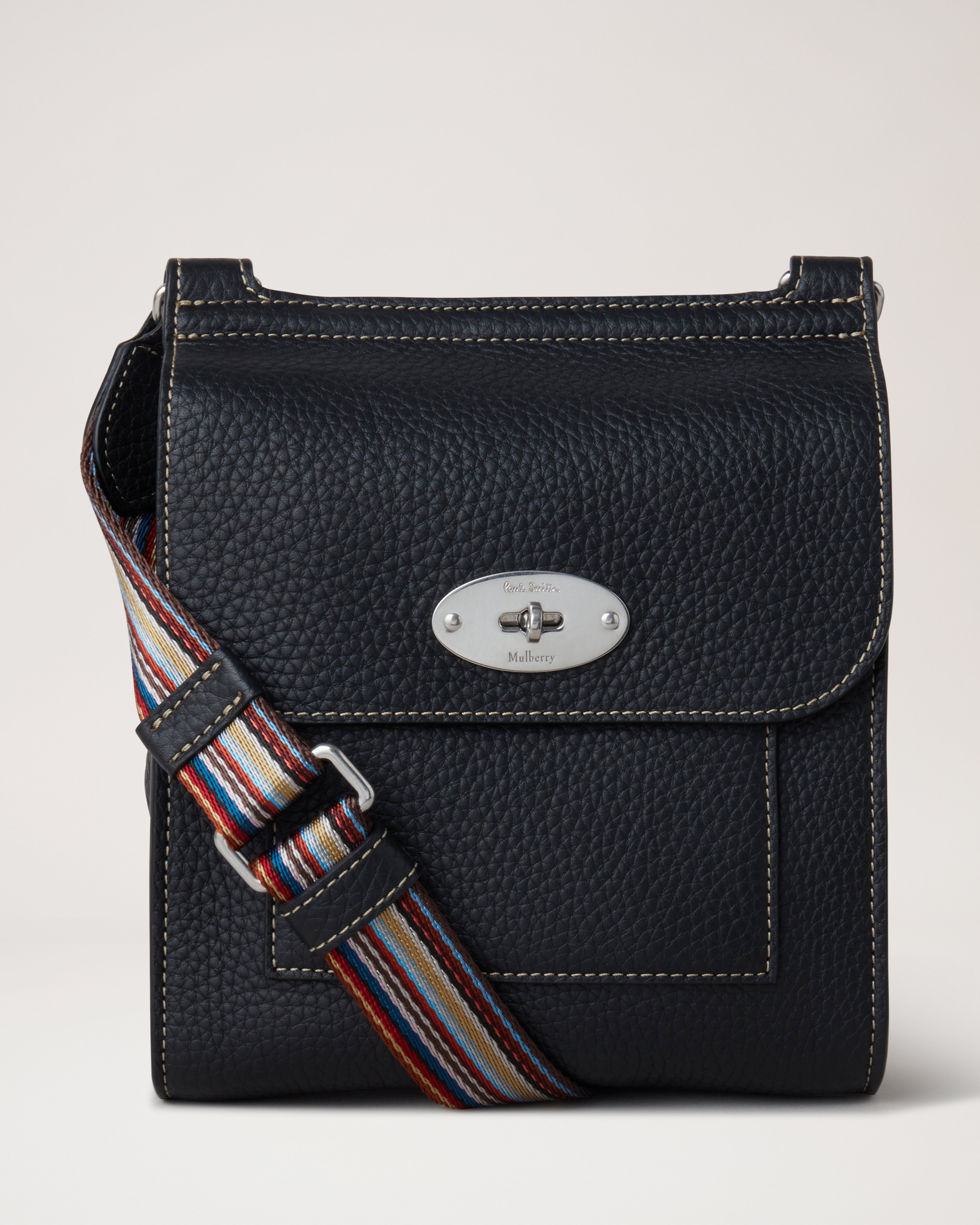 Mulberry x Paul Smith Small Antony | Black Heavy Grain | Women