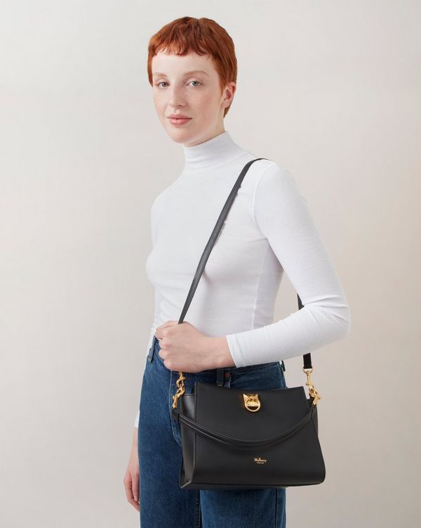 ショルダーバッグ・ポシェット MULBERRY IRIS SMALL SHOULDER BAG Mulberry | Small Iris | Black & Midnight Heavy Grain | Women