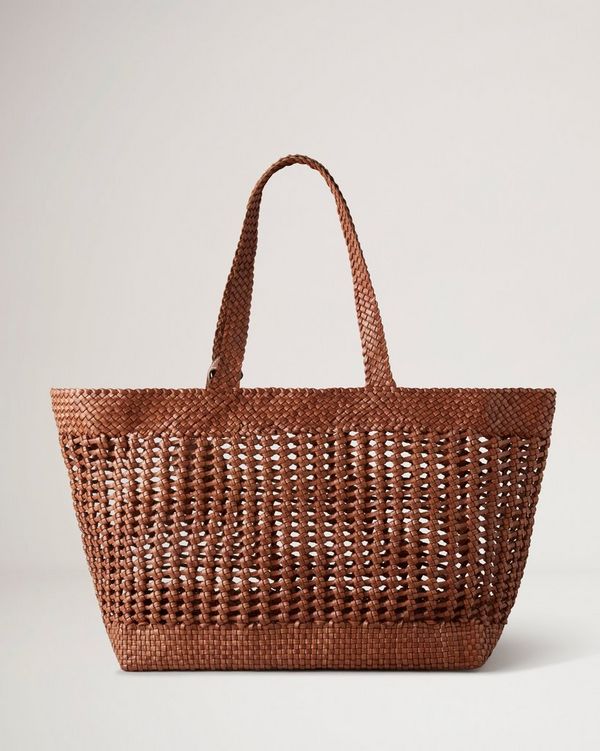 Small Woven Leather Tote