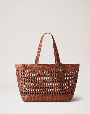 Mulberry | Small Woven Leather Tote | Vintage Oak Bovine Leather