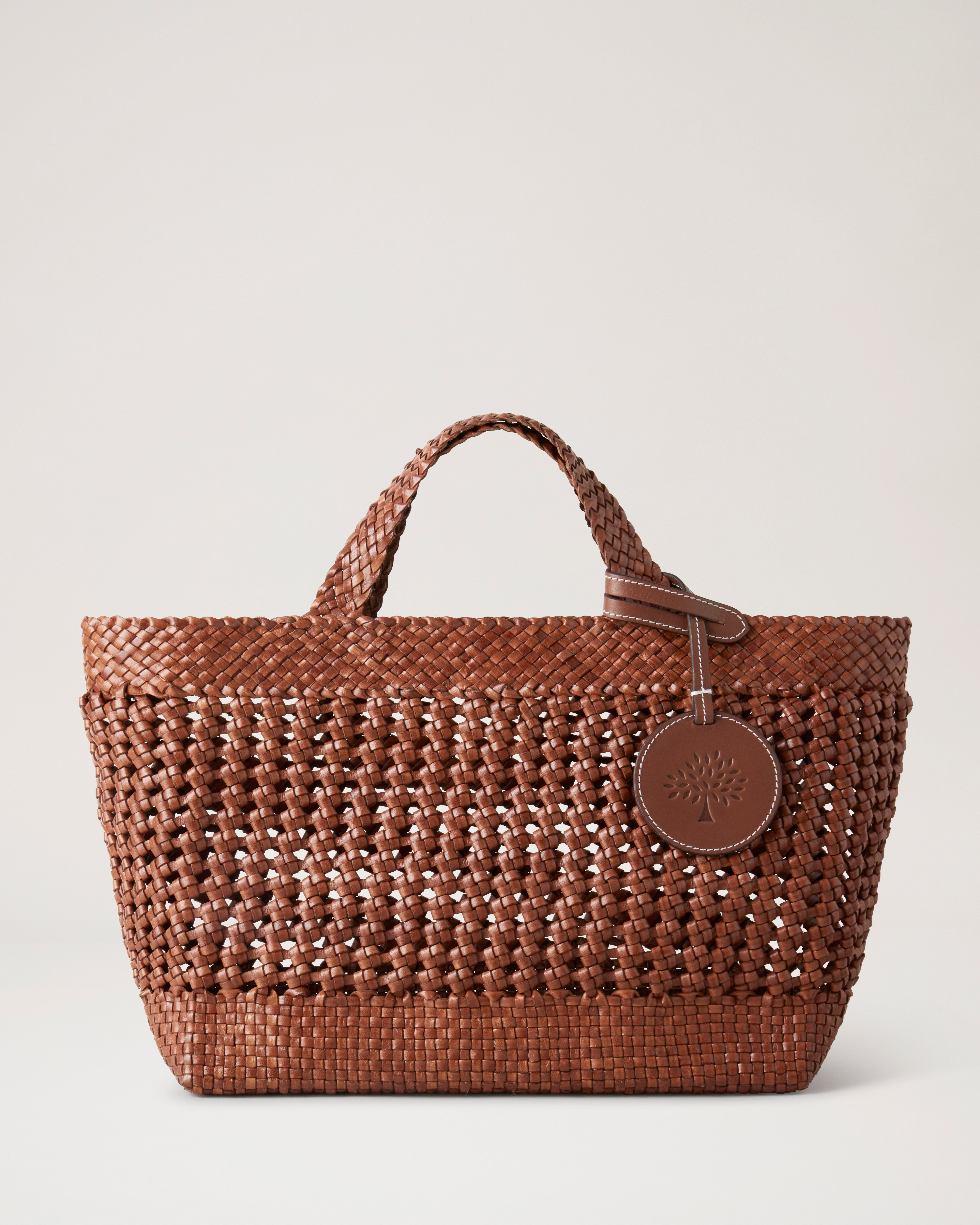 Woven Leather Mini Basket Bag