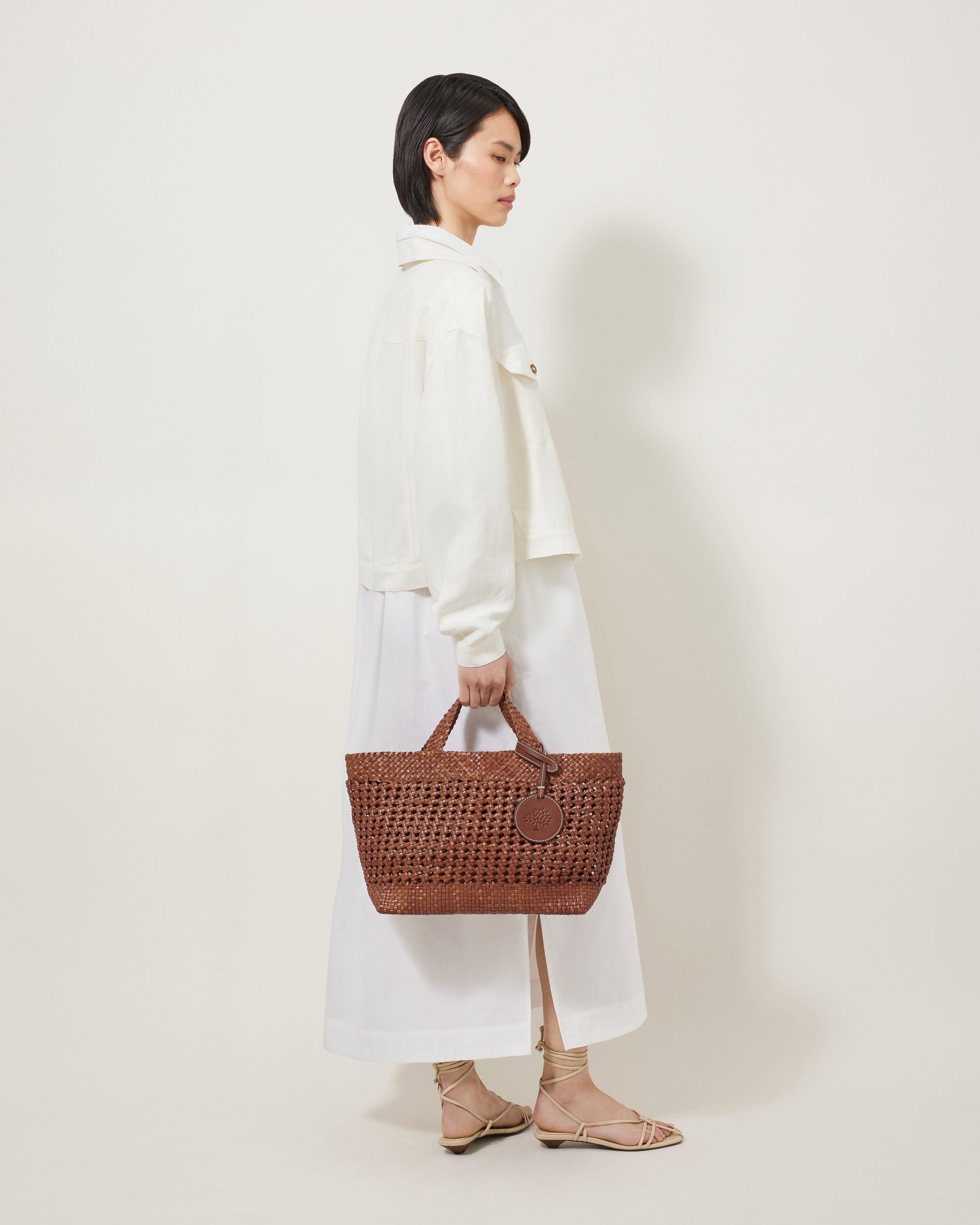 Small Woven Leather Tote