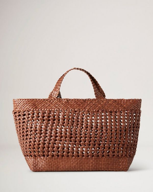 Small Woven Leather Tote