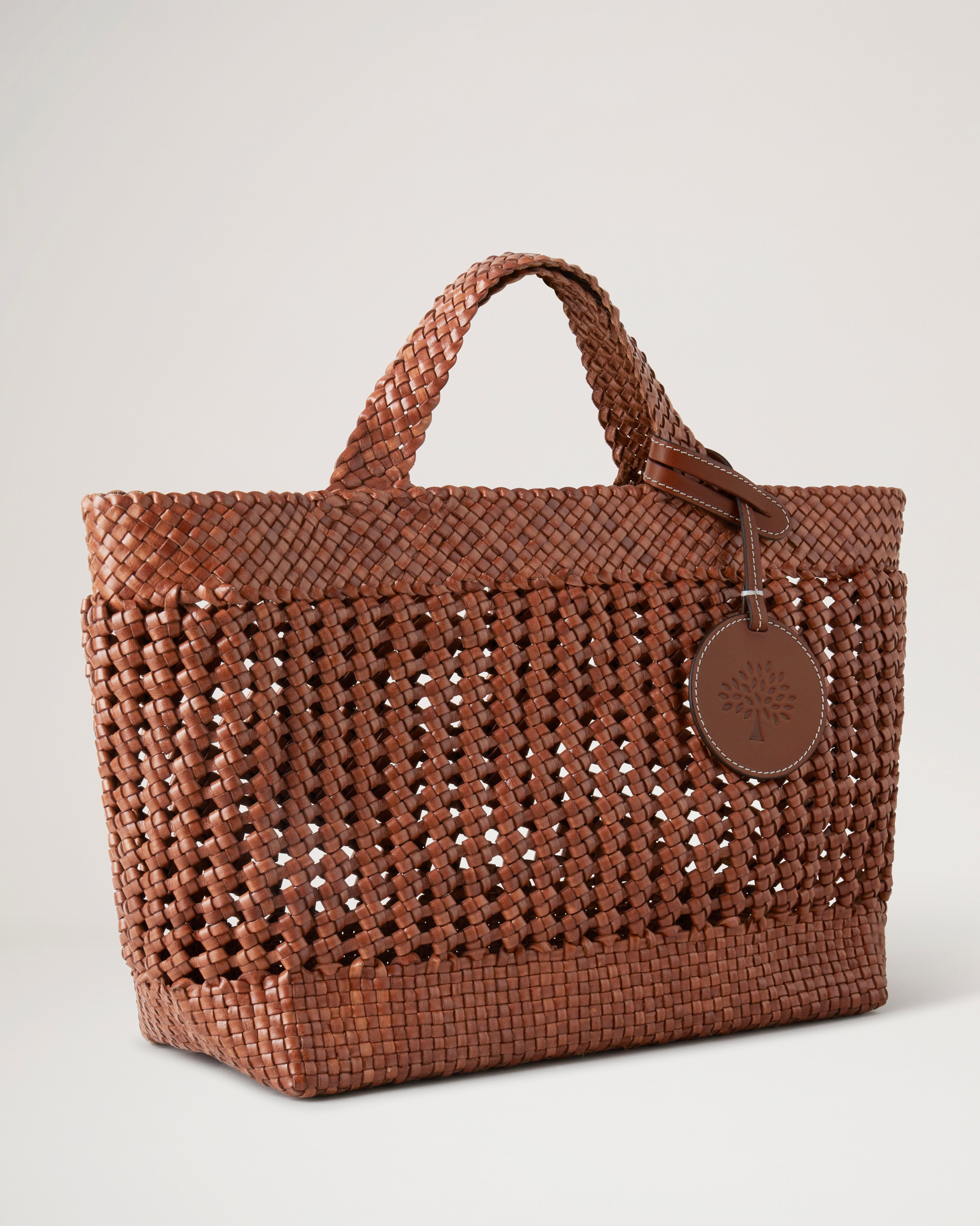 Women's Hand-Woven Leather Tote Shoulder Bag