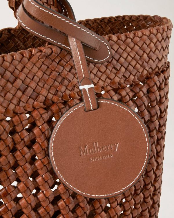 WOVEN LEATHER BAG - Brown
