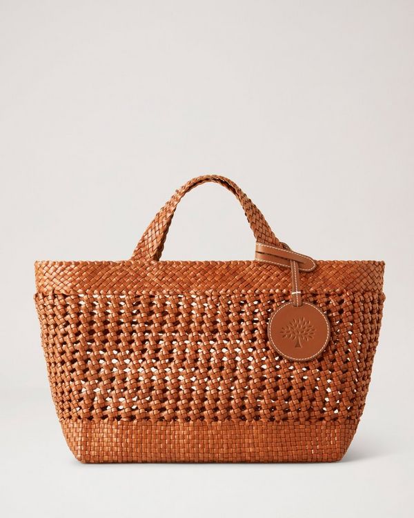 Orange hot sale leather tote