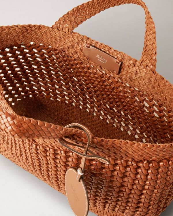 Small Woven Leather Tote