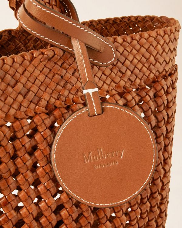 Woven leather basket on sale bag