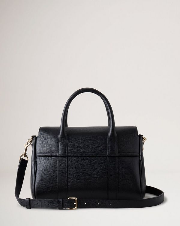 Bayswater Satchel Black Small Classic Grain Women Mulberry