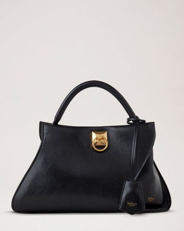 Iris Swirl | Black Wrinkly High Shine Leather | Women | Mulberry